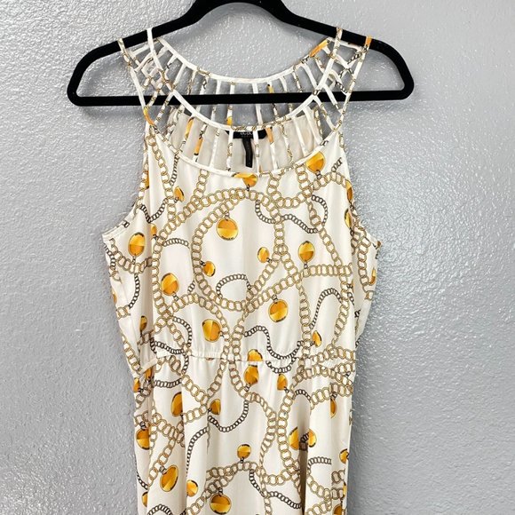 BCBG - Gold Combo, Tank Top Cut Out, Hi Lo Maxi Dress, Size Small - Picture 5 of 13